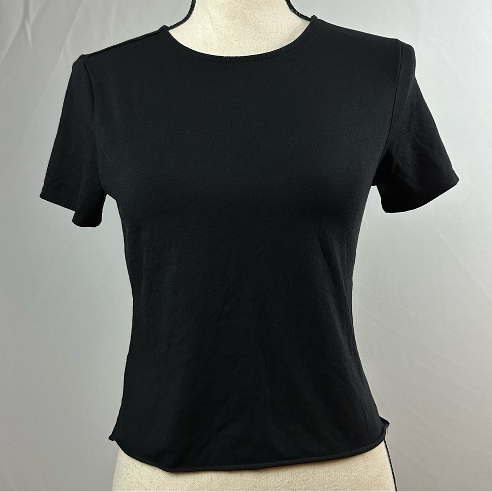 MAGASCHONI class black short sleeve Pima Cotton T-shirt - size xs